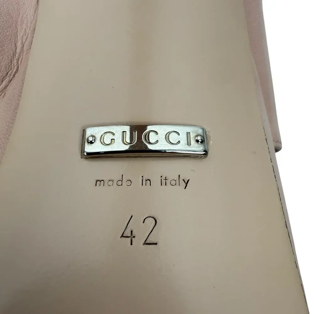 New Gucci Interlocking GG Studded Platfrom Sandals Leather Pink Size 42